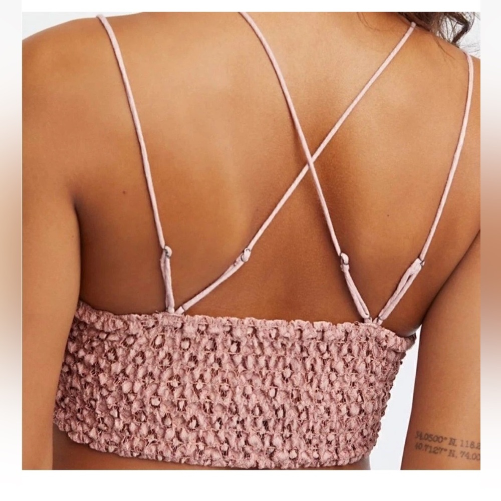 Free People FP One Adella Bralette Rosewood size Medium NEW - Picture 2 of 11